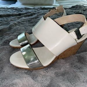 White and silver wedges